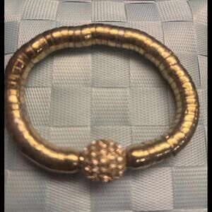 💎Women’s Gold Tone Rhinestone Ball Costume Bracelet - Stretchy!